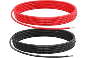 YUSVWKJ 14 AWG Gauge Silicone Wire Electrical Cable（2.5m red &2.5m black） Soft & Flexible 0.08 mm Tinned copper core High temperature resistant silicone wire For Arduino Projects, RC Cars, Boat, Drones etc.