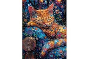 Mupmod Paint by Numbers Kits for Adults, Cat Painting by Number Kits On Canvas, DIY Color Oil Painting Acrylic Paints forHome Wall Decor 12x16inch(Without Frame)