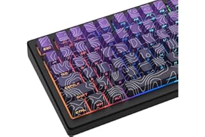 COSTOM Womier PBT-Tastenkappen, benutzerdefinierte weiße japanische Tastatur-Tastenkappen, 60, 65, 75, 100 Prozent, glänzendes Kirschprofil-Tastenkappen, Doppeldruck-Farbstoff-Sub-Tastenkappen-Set (lila,