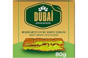 PARAHON Dubai Chocolate Bar with Kadayif and Pistachio Cream 80g Dubai Kunefe knafeh Blend Cream Chocolate Small Gifts for Snack Treats Kids Family & Friend (Pack of 1)