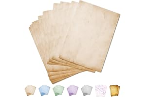 PARTYCARDS Carta da lettere vintage | Design retrò | 50 foglia| Marmora Beige|Formato DIN A4 (21,0 x 29,7 cm) | Grammatura A4 90 g/m² | fronte-retro Stampato, adatto a tutte le stampanti