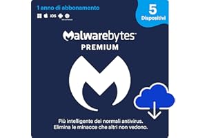 Malwarebytes | Windows/Mac/iOS/Android/Chrome | Premium | 5 Dispositivo | 12 Mesi | Codice d'attivazione via email