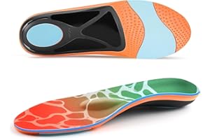 KELAIDE Solette Ortopediche per metatarsalgia con cuscinetti metatarsali per uomini e donne, per Piedi Piatti, Fascite Plantare, solette per neuroma di Morton, arancione (EU44-45)