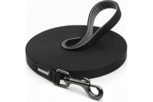 Rudelkönig Longe pour Chien 15m - Robuste et résistante aux intempéries - Longe avec poignée rembourrée - Laisse de Dressage pour Chien Pratique et Confortable