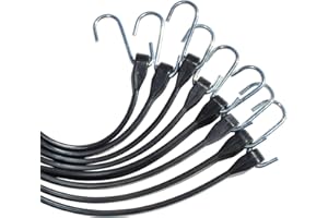 ‎GRIP&BENDER Spanngummi-Set (8x25-105cm) Schwarze Expander EPDM-Spanngummis mit S-Haken, Starke Outdoor Gummis, UV-beständig