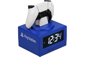 Paladone PlayStation DualSense Controller digital väckarklocka med nattljusfunktion – officiellt licensierad spel- och sovrum