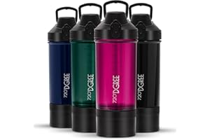720°DGREE Shaker Fitness uberShaker 550ml - Premium Shaker à protéines avec compartiment à poudre, sphère – Anti-fuite, Sans-BPA – Pour boissons crémeuses protéines, gym, entraînement, nutrition