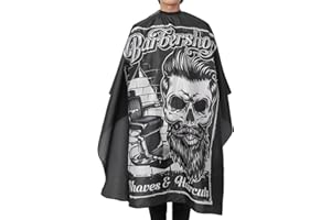 QINLORGO Capa Peluqueria, 160x140cm Impermeable Capa Peluqueria Hombre, con Hebilla Colgante Antiadherente, para Permanente, Tinte, Corte de Pelo