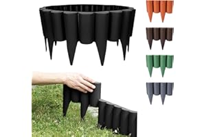 GARDENIX 2,5m Bordure de Jardin Rebord de Jardin Palisade pelouse Parterre Aspect Bois Noir