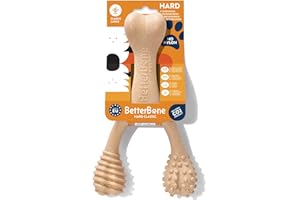 BetterBone - Juguete para Perros para Masticar - Large Hard Classic - Huesos masticables Veggie para Perros sin Nailon ni OGM a Base de celulosa - Juguete masticable Extra Duro - Sabor Neutro - Sin