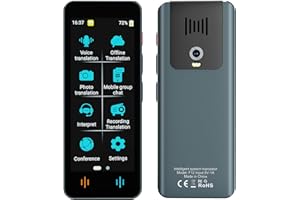 EFOTIML Dispositivo di Traduzione Lingua, Traduttore AI Intelligente di 142 Lingue,Traduzione Offline e Traduzione Istantanea Bidirezionale,imparare i regali aziendali di viaggio(grigio-gun)