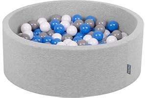 KiddyMoon 90X30cm/300 Bolas ∅ 7Cm Piscina De Bolas para Ninos Hecha En La UE, Gris Clr