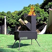 Rocket Stove Draagbare opvouwbare houtbrander voor outdoor koken, picknick, grillen, jagen, vissen, gietijzeren tas rocket fornuis met draagtas
