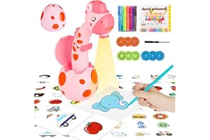 MOMSIV Proyector de Dibujo para niños, proyector Educativo portátil de rastreo y Dibujo, Juego de Pintura con 72 Patrones, 12 Marcadores y un Art Book para Toddler Boys & Girls Gifts, Rosa