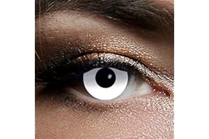 KING OF HALLOWEEN.DE Lentilles colorées 1 SEMAINE zombie ou vampire Halloween Lentilles blanche maquillage Halloween maquillage zombies blanc - sans correction