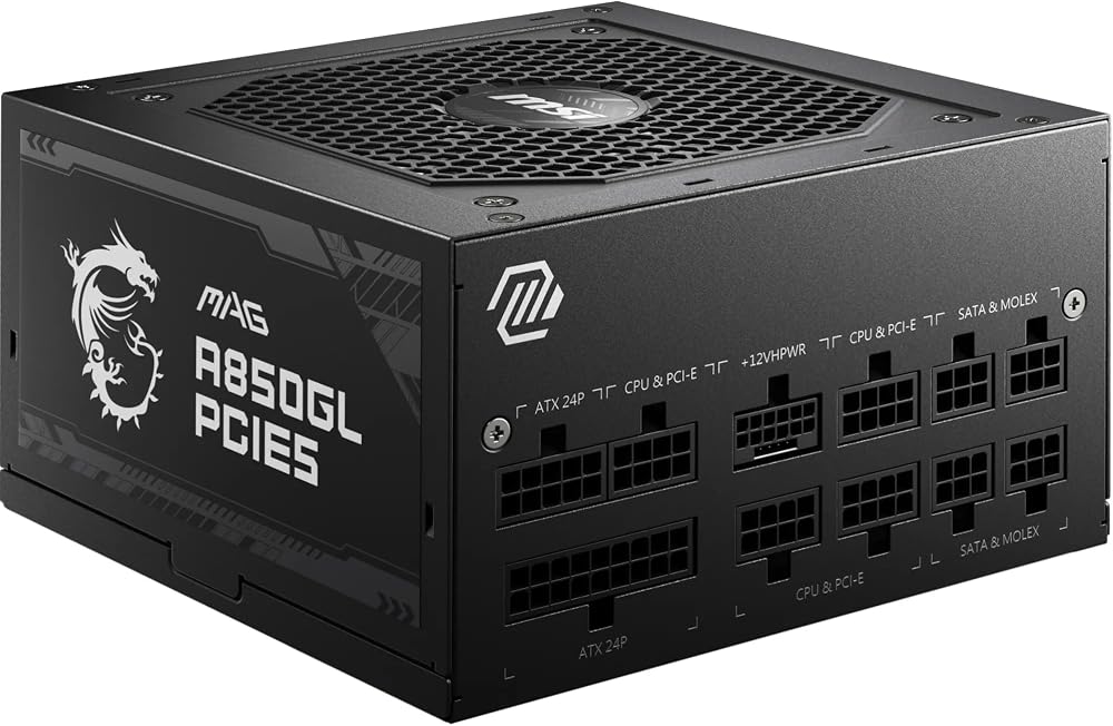 MSI MAG A850GL PCIe5 850W 80+ Gold Full Modüler Gaming Güç Kaynağı Siyah