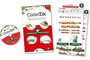Fuzeau - Livret ColorZik Spécial Noël - Méthode Ludique Sans Solfège - 5 Partitions Colorées + 1 CD - Jouer des Airs de Noël - Compatible Instruments Colorés Fuzeau - Dès 5 Ans - Réf. 78295