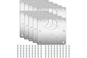 YICEN 10 Pcs Hinges Repair Plate, Stainless Steel Hinges Repair Brackets with Holes, Kitchen Cupboards Cabinets Doors Fixing Joining Mending Brackets with 90 Pcs Customized Screws