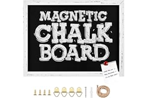Okydoky Magnetische Kreidetafel mit Holzrahmen, Schreiben mit Kreide, zum vertikalen oder horizontalen Aufhängen, Magnetsammelbrett, mit Hanfseil zum Aufhängen, 30 * 40cm, HB-WH-3040