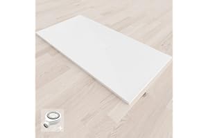 SANIVERRE BAYA Receveur de douche extra-plat aspect pierre ardoise Blanc 100 x 160 cm + bonde