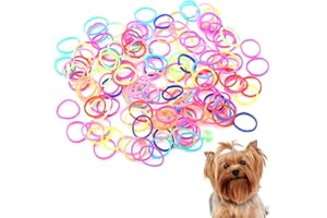 Cyrank 1000 Stück Hundehaar Gummibänder, Mini Elastisch Bunt Haustiergummibänder Kleine Hundehaarbänder Hundepflege-Haaraccessoires für Hunde Yorkie Pudel Hund Pferd