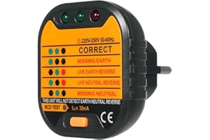 IRFORA Tester gniazdek elektrycznych, przenośny tester obwodu gniazdka, tester napięcia biegunowości, tester napięcia gniazdka, detektor gniazdka elektrycznego