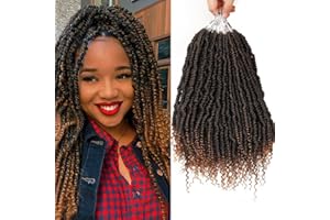 BLISSOURCE 6 paquets de cheveux Twist Spring pré-torsadés, 14 po de cheveux Crochet Twist de Passion pré-torsadés, poils synthétiques Twist Crochet (T27)