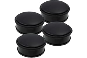HRB Türstopper Edelstahl massiv - Schwerer Türstopper Boden mit modernen Design, Door Stopper versehen mit Gummiring zum Schutz der Türen (2 Stück Schwarz)