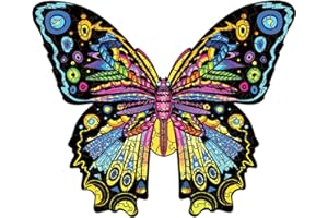 Cuteefun Puzzle en Bois pour Adultes Puzzle de Forme Unique Papillon Animaux Puzzle 200 pièces pour Le Cadeau (A4)