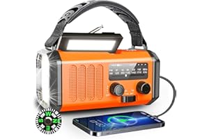 BIAOQINBO Radio Portable d'urgence Radio Solaire 10000 mAh Batterie Rechargeable AM/FM Radio avec Alarme SOS et Lampe de Poche Chargeur de Téléphone Boussole pour Camping en Plein air Randonnée