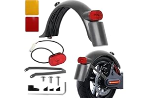 Tismels Garde-Boue Arrière pour Xiaomi Mijia M365 1S Essential Pro 2 et Mi Electric Scooter 3, Garde-Boue Arrière avec Support + Feu Arrière LED, Electric Scooter Accessoire