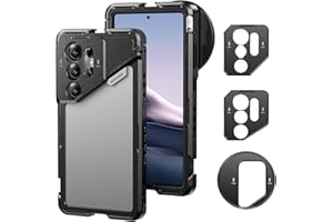 NEEWER S25 Ultra Handykäfig, Handy Video Rig Telefonstabilisator mit 67 mm Filteradapter, 17 mm Objektivrückplatte, T Mount Objektivadapter, kompatibel mit Samsung Galaxy Moment T Serie, PA082