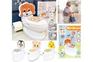 LOCO BY CRAZY SHOES Vasino Portatile da Viaggio o Casa - Sedile per Bambini 3-in-1 Vasino Riduttore Water per bambini Sedia Rialzo a forma di cagnolino pulcino gattino o pinguino (Cagnolino)