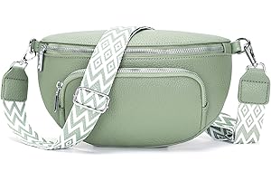 JSDOST Bauchtasche Damen Klein Umhängetasche Damen Crossbody Bag Damen Stylisch Gürteltasche Damen Veganes Leder Brusttasche Damen hüfttasche Damen Grün