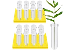 Beeveer 18 Pcs Monarch Butterfly Kit Floral Tubes for Milkweed with Rack Floral Water Tubes Short Peg Rack for Feeding Caterpillars Fresh Milkweed Cuttings Host Plants Nectar Flowers Habitat Supplies