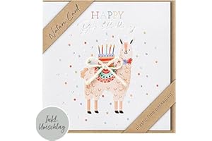 bsb Carte d'anniversaire Nature faite à la main Lama 15,5 x 15,5 cm