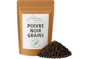 ADV Poivre Noir en Grains de Madagascar 100g – Épice Entière Hautement Aromatique – Saveur Intense & Authentique – Idéal pour Moulins, Plats Épicés, Marinades et Sauces – Sachet Kraft – Artisan du Vert