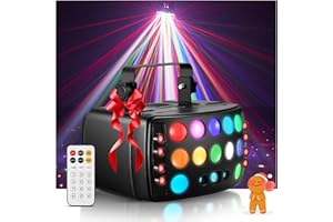 MusyVocay 50 W Luci Discoteca, Telecomando e Controllo vocale DMX512, con 8 Effetti di Tenda, Ideale per Illuminazione di Scenario per Feste, Matrimoni e Compleanno [Classe di efficienza energetica G]