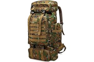 Kabxhueo Hiking Backpack 60l - 80l, Large Camping Backpack for Men Waterproof Molle Military Tactical Backpack Rucksack Survival Backpack Travel bag Daypack for Travelling Climbing Hunting Trekking