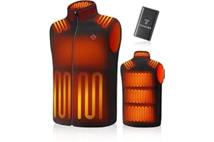 TODWARM Beheizbare Weste Herren Fleece mit Powerbank, 15 Heizzonen Heizweste Herren Fleece Leicht Atmungsaktiv Wärmeweste