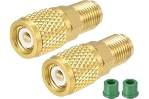 M METERXITY 2pz Ottone Tubo Raccordo Riduttore Adattatore - Dritto Ottone Adattatore, Stretto Connessione, Applica a Aria Condizionatore, (5/16SAE Maschio a 1/4SAE Femmina)