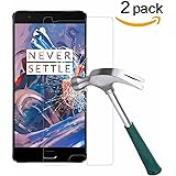 Copmob OnePlus 3T Screen protector,[2 Pack] 0.26mm 9H Tempered Shatterproof Glass Screen Protector Anti-Shatter Film for OneP