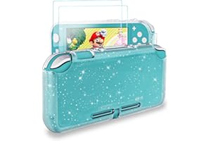 DLseego Funda Compatible con Switch Lite 2019,Crystal Glitter Bling Suave TPU Cubierta Amortiguador Antiarañazos para Switch Lite Funda Protectora+[2 Pack] Protectores Pantalla de Vidrio Templado