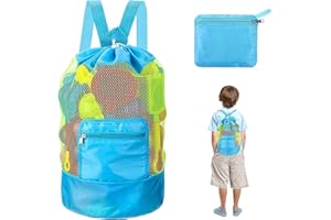LYNBLY Bolsa de Juguetes de Playa, Bolsa de malla grande para niños, Bolsa Grande de Malla para Juguetes de Playa, Para vacaciones familiares, viajes a la playa, Cámping, juguetes