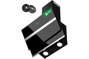 CIARRA CBCB6736N Campana Extractora Cocina 60 cm Clase Amásmás 650 m³/h con Filtros de Carbono CBCF003 Evacuación al Exterior y Recirculación, Negro, Interna 4 Velocidade