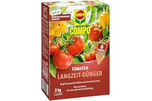 COMPO Tomaten Langzeit-Dünger für frucht- und knollenbildendes Feingemüse sowie Gewürzkräuter, Tomatendünger, 6 Monate Langzeitwirkung, 2 kg, 33 m²