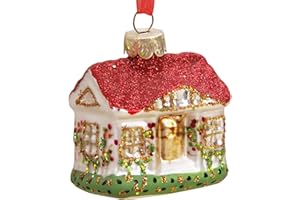 BSEICAL Ozdoby choinkowe ze szkła, ozdoba choinkowa, szklana dekoracja bożonarodzeniowa, amerykańska dekoracja wewnętrzna, dekoracja choinkowa, w stylu vintage, bombki bożonarodzeniowe, ornament, wiszące,