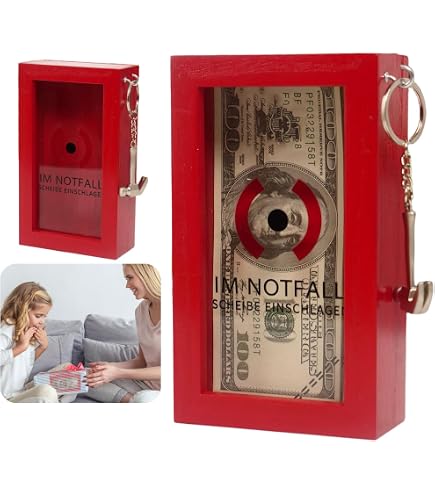 Kit Di Emergenza Per 18° Compleanno | Scatola In Legno Rossa Con Martello E Corda | Regalo Divertente Per Soldi
