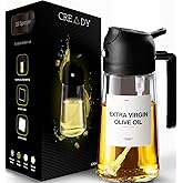 CREADY Oil Sprayer for Cooking Oil 470 ml Olive Oil Bottle 2-in-1 Oil Dispenser and Oil Sprayer Oil Spray Bottle Oil Spray for Cooking Olive Oil Sprayer for Salad Olive Oil Spray Spray Bottle for Cooking Oil