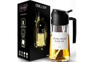 CREADY | Dispensador Aceite Spray 470ml 2 en 1 Pulverizador Freidora de Aire Aceitera Rociador